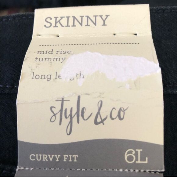 STYLE & CO. WOMEN'S JEANS CURVY SKINNY LEG RINSE WASH NEW MID RISE TUMMY CONTROL - Picture 14 of 14
